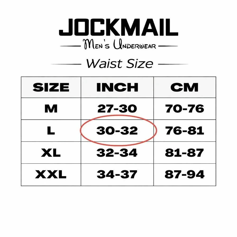Jockmail Large (30-32) Leopard Print Backless Brief Jockstrap White JM318‎ NEW